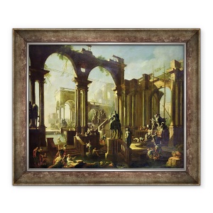 Tablou inramat - Giovanni Ghisolfi - Ruinele Bailor din Caracalla, 50 x 60 cm