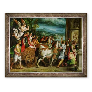 Tablou inramat - Giulio Romano - Triumful lui Titus si Vespasian, 60 x 80 cm