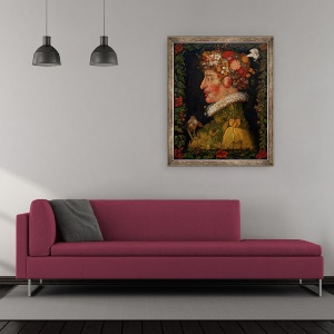 Tablou inramat - Giuseppe Arcimboldo - Primavara, dintr-o serie care prezinta cele patru sezoane, 50 x 60 cm - Img 2
