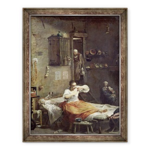 Tablou inramat - Giuseppe Maria Crespi - Femeia cu puricele, 70 x 90 cm