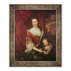Tablou inramat - Godfrey Kneller - Regina Anne si William, 50 x 60 cm