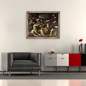 Tablou inramat - Guercino - invierea lui Lazar, 50 x 60 cm - Img 2