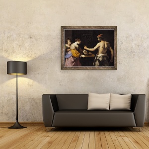 Tablou inramat - Guercino - Salome Primind Capul Sfantului Ioan Botezatorul, 70 x 90 cm - Img 2