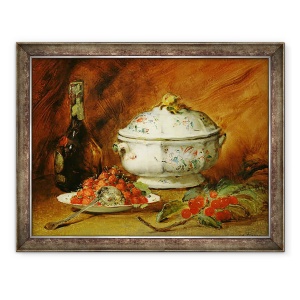Tablou inramat - Guillaume Romain Fouace - Natura moarta cu supa de turta, 60 x 80 cm
