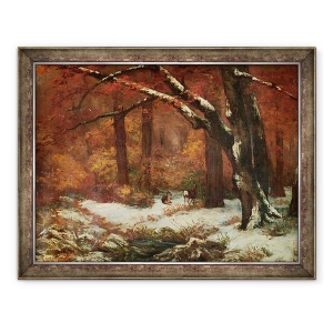 Tablou inramat - Gustave Courbet - Caprioara se retrage, 60 x 80 cm