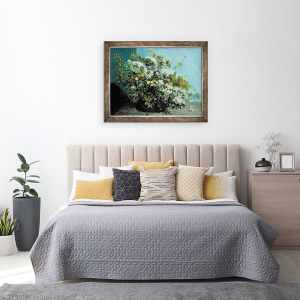 Tablou inramat - Gustave Courbet - Flori si crengi inflorite, 60 x 80 cm - Img 3