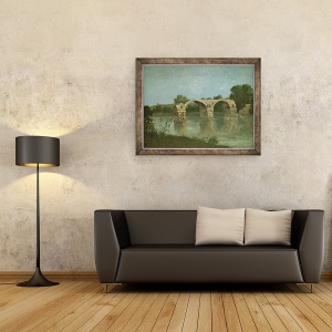 Tablou inramat - Gustave Courbet - Podul de la Ambrussum, 70 x 90 cm - Img 2