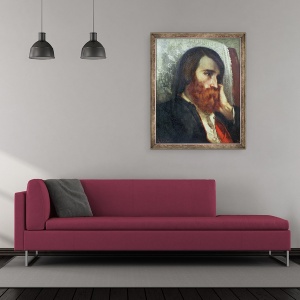 Tablou inramat - Gustave Courbet - Portret De Alfred Bruyas, 70 x 85 cm - Img 2