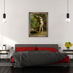 Tablou inramat - Gustave Courbet - Tanarul scaldator, 70 x 90 cm - Img 3