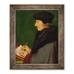 Tablou inramat - Hans Holbein the Younger - Portret De Erasmus De Scrierea Rotterdam, 50 x 60 cm