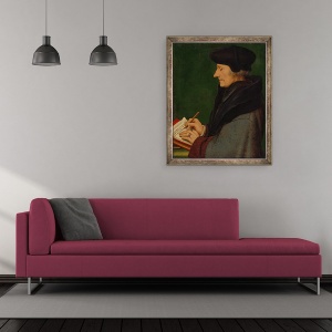 Tablou inramat - Hans Holbein the Younger - Portret De Erasmus De Scrierea Rotterdam, 50 x 60 cm - Img 2