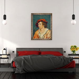 Tablou inramat - Hans Holbein the Younger - Portretul unui Tanar, 60 x 80 cm - Img 3
