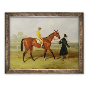 Tablou inramat - Harry Hall - Sir Tatton Sykes 1772-1863 conducand in calul Sir Tatton Sykes, cu William Scott Up, 60 x 80 cm