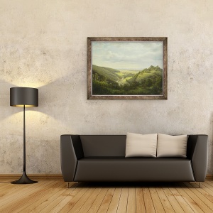 Tablou inramat - Heinrich Schilbach - Vedere la Muntele Sfant si trecatoarea montana, 70 x 90 cm - Img 2