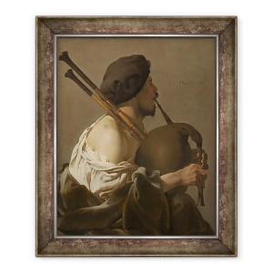 Tablou inramat - Hendrick Ter Brugghen - Cimpoi Jucator, 50 x 60 cm