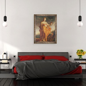 Tablou inramat - Hendrik Goltzius - Leto, insarcinata cu gemenii Artemis si Apollo, 70 x 90 cm - Img 3