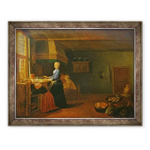 Tablou inramat - Hendrik Martensz Sorgh - Kitchen Interior, 70 x 90 cm