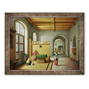 Tablou inramat - Hendrik van Steenwyk - Hristos in Casa Marta si Maria, 60 x 80 cm