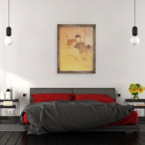 Tablou inramat - Henri de Toulouse-Lautrec - Doua femei stand intr-o cafenea, 60 x 80 cm - Img 3
