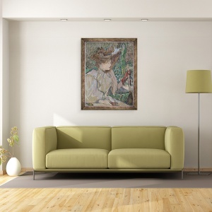 Tablou inramat - Henri de Toulouse-Lautrec - Femeie cu Manusi, 70 x 90 cm - Img 2