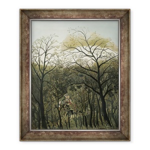 Tablou inramat - Henri J.F. Rousseau - intalnire in padure, 70 x 85 cm