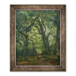 Tablou inramat - Henri Joseph Constant Dutilleux - Cale in padure, 50 x 60 cm