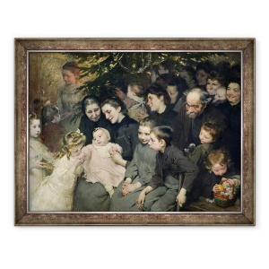 Tablou inramat - Henri Jules Jean Geoffroy - Picatura de lapte in Belleville, Pomul de Craciun la Dispensarul, 70 x 90 cm
