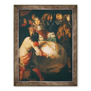 Tablou inramat - Henri Testelin - Jean-Baptiste Colbert 1619-83 Prezentarea membrilor Academiei Regale de stiinta lui Ludovic al XIV-lea 1638-1715 detaliu al partii stangi, 60 x 80 cm
