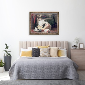 Tablou inramat - Henriette Ronner-Knip - Pisica cu pisoi ei pe o perna, 60 x 80 cm - Img 3