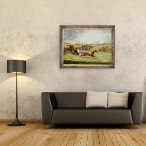 Tablou inramat - Henry Thomas Alken - Curs de cai cu obstacole II, 70 x 90 cm - Img 2