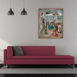 Tablou inramat - Hieronymus Bosch - Adorarea Magilor, 50 x 60 cm - Img 2