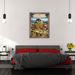 Tablou inramat - Hieronymus Bosch - Haywain, panoul central al tripticului, 60 x 80 cm - Img 3