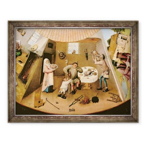 Tablou inramat - Hieronymus Bosch - Lacomia, detalii din tabelul celor sapte pacate mortale si cele patru ultime lucruri, 60 x 80 cm