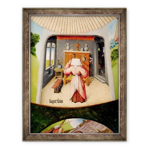 Tablou inramat - Hieronymus Bosch - Mandrie, detalii din Tabelul celor sapte Pacate Mortale si Ultimele Patru Lucruri, 60 x 80 cm