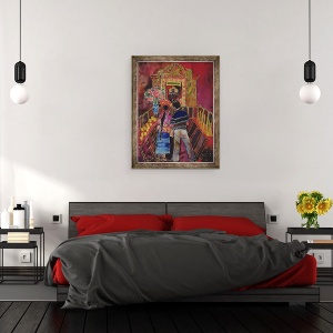 Tablou inramat - Hilary Simon - Cuplu mayas cu Maximon, 60 x 80 cm - Img 3