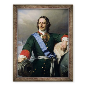 Tablou inramat - Hippolyte Delaroche - Petru I cel Mare 1672-1725 1838 ulei pe panza, 70 x 90 cm