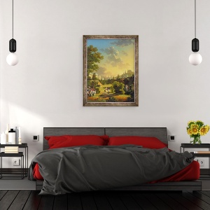 Tablou inramat - Hippolyte Lecomte - intalnire intre Napoleon I 1769-1821 si Ferdinand al III-lea 1769-1824 Mare Duce de Toscana la Wurtzburg, octombrie 1806, 60 x 80 cm - Img 3