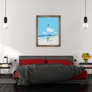 Tablou inramat - Hiroyuki Izutsu - Fetele de liceu si marea, 70 x 90 cm - Img 3
