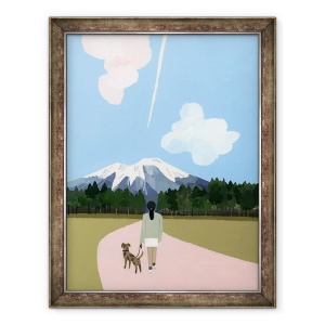 Tablou inramat - Hiroyuki Izutsu - Plimbare cu nor de caine si avion, 60 x 80 cm