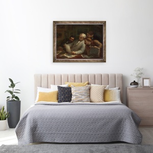 Tablou inramat - Honore Daumier - Colectionarii de imprimare, 60 x 80 cm - Img 3