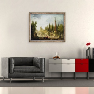 Tablou inramat - Hubert Robert - Gradina Musee des Monuments Francais, 70 x 85 cm - Img 2