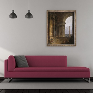 Tablou inramat - Hubert Robert - Obeliscul, 50 x 60 cm - Img 2