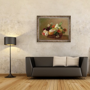 Tablou inramat - Ignace Henri Jean Fantin-Latour - Flori Natura moarta, 70 x 90 cm - Img 2