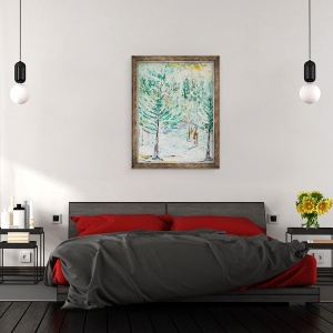 Tablou inramat - Ikahl Beckford - Paduri cu zapada, 70 x 90 cm - Img 3