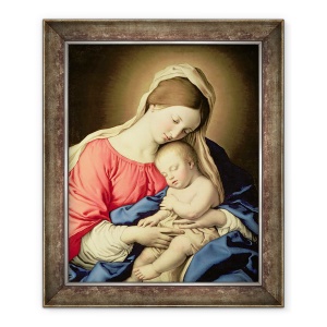 Tablou inramat - Il Sassoferrato - Madonna si Copilul, 70 x 85 cm