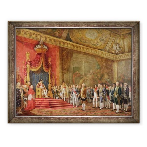 Tablou inramat - Innocent Louis Goubaud - Napoleon 1769-1821 Primirea delegatiei din Senatul Roman, 60 x 80 cm