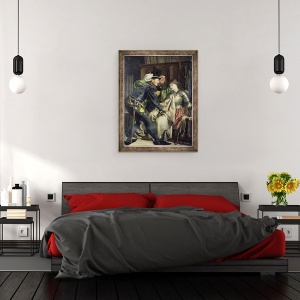 Tablou inramat - Isidore Patrois - Ioana dArc 1412-31 insultata in inchisoare, 60 x 80 cm - Img 3