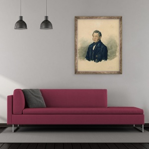 Tablou inramat - Ivan Nikolayevich Terebenev - Portretul lui Faddey Venediktovich Bulgarin, 50 x 60 cm - Img 2