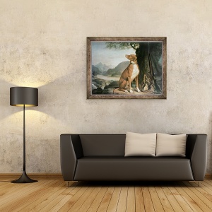 Tablou inramat - J. Francis Sartorius - G. Cainele pistolar preferat al dlui Johnston intr-un peisaj, 70 x 90 cm - Img 2