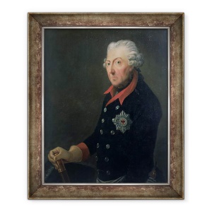Tablou inramat - J.H.C. Franke - Friedrich cel Mare 1712-86 Purtand uniforma Regimentului 15 Infanterie, 70 x 85 cm